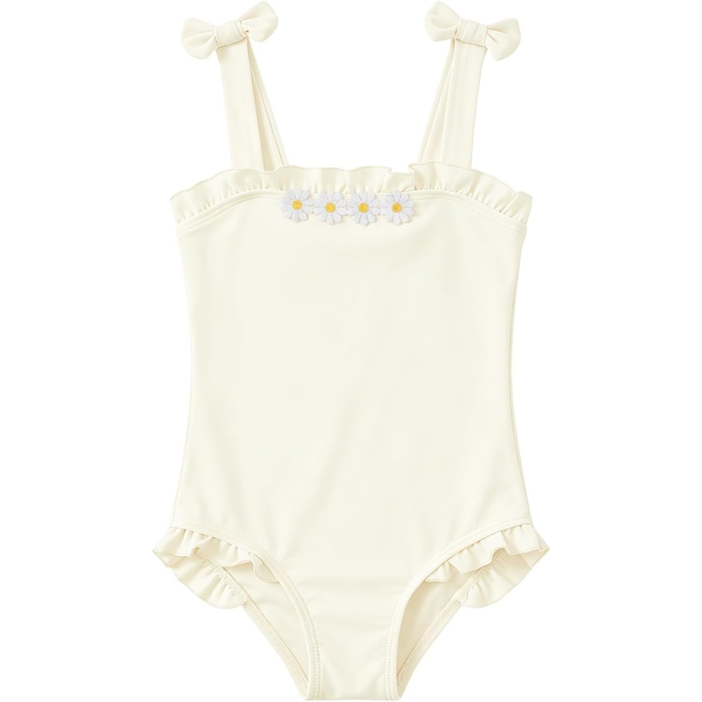 image:imageHaloumoning Toddler Baby Girl One Piece Swimsuit Kids Daisy Swimwear Summer Beach Bathing Suit 9M8YApricot