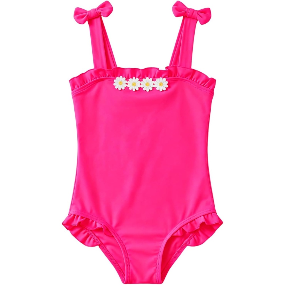 image:imageHaloumoning Toddler Baby Girl One Piece Swimsuit Kids Daisy Swimwear Summer Beach Bathing Suit 9M8YRose Red