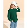 Haloumoning Girls Long Sleeve Shirts Kids Fashion Crewneck Tunic Tops Curved Hem Tees 7-14 Years(Dark Green)