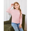 Haloumoning Girls Long Sleeve Shirts Kids Fashion Crewneck Tunic Tops Curved Hem Tees 7-14 Years(Pink)