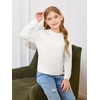 Haloumoning Girls Long Sleeve Shirts Kids Fashion Crewneck Tunic Tops Curved Hem Tees 7-14 Years(White)
