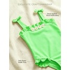 Haloumoning Toddler Baby Girl One Piece Swimsuit Kids Daisy Swimwear Summer Beach Bathing Suit 9M-8Y(Fluorescent Green)