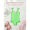 Haloumoning Toddler Baby Girl One Piece Swimsuit Kids Daisy Swimwear Summer Beach Bathing Suit 9M-8Y(Fluorescent Green)