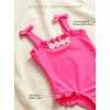 Haloumoning Toddler Baby Girl One Piece Swimsuit Kids Daisy Swimwear Summer Beach Bathing Suit 9M-8Y(Rose Red)