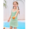Haloumoning Girls Sleeveless Crochet Swimsuit Cover Up Kids Summer Hollow Out Knitted Beach Dress 7-14 Years(Mint Green)