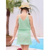 Haloumoning Girls Sleeveless Crochet Swimsuit Cover Up Kids Summer Hollow Out Knitted Beach Dress 7-14 Years(Mint Green)